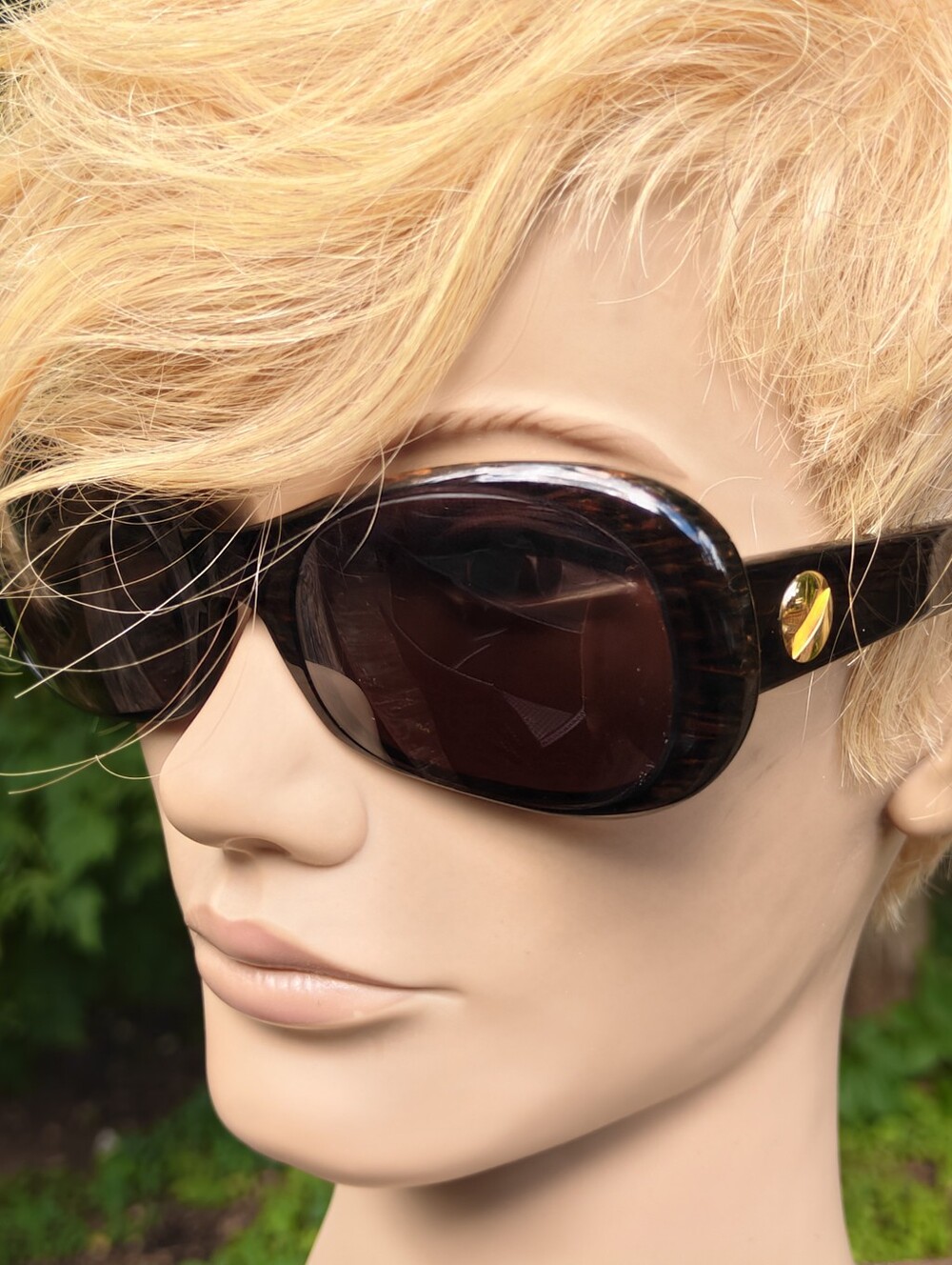 Authentic Cartier 1990s Woodgrain Acetate Oval-Square Eyeglasses Frame